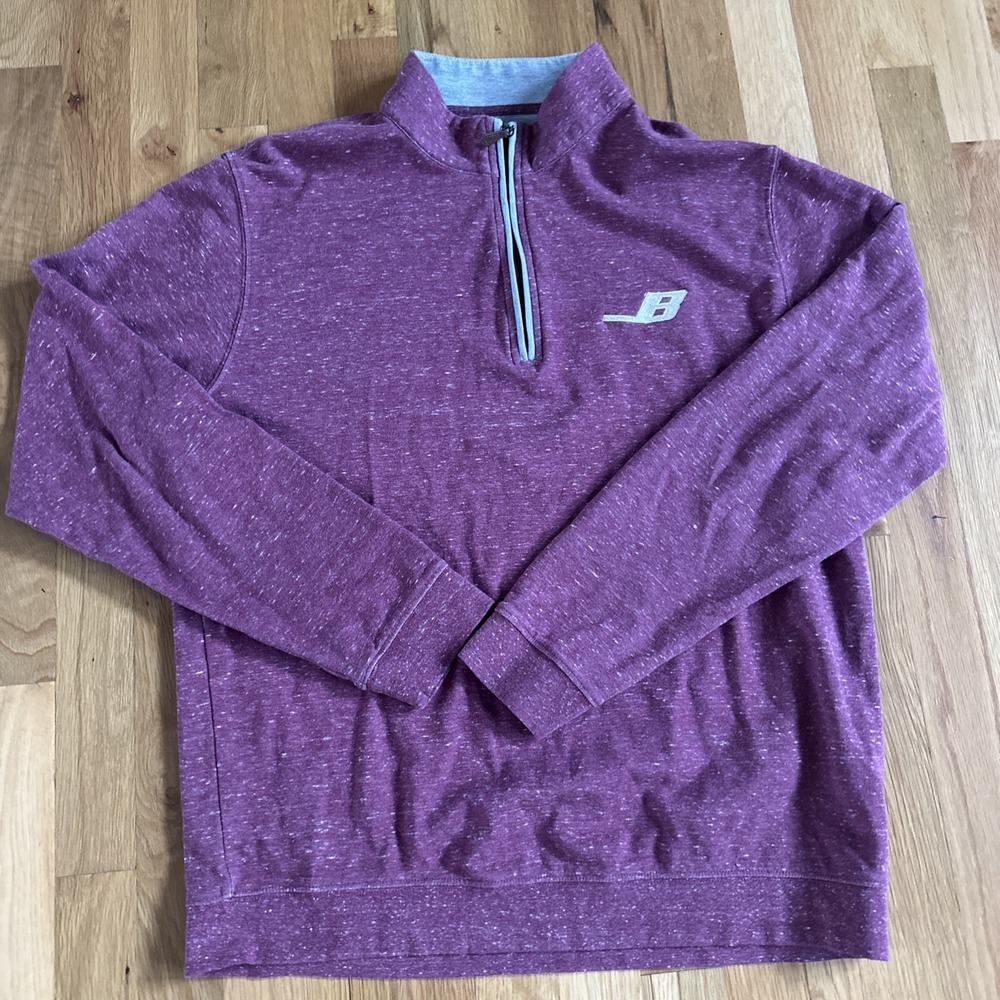 johnnie-O Sully 1/4 Zip Pullover Currant Soft Cotton Sweater Men's LG .MSRP $128